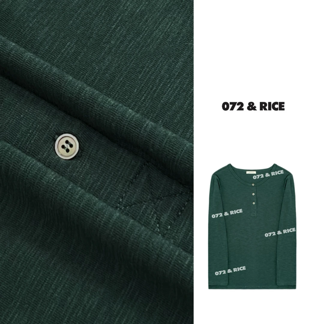 072 & RICE【绿玉君】秋季休闲圆领三粒扣长袖上衣 31S026Z* 618FF