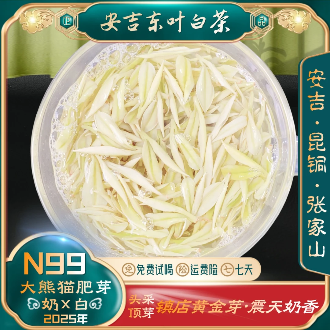 【小米肥芽奶×白黄金芽N99】2025新茶特级安吉白茶昆铜浓奶香皇金芽