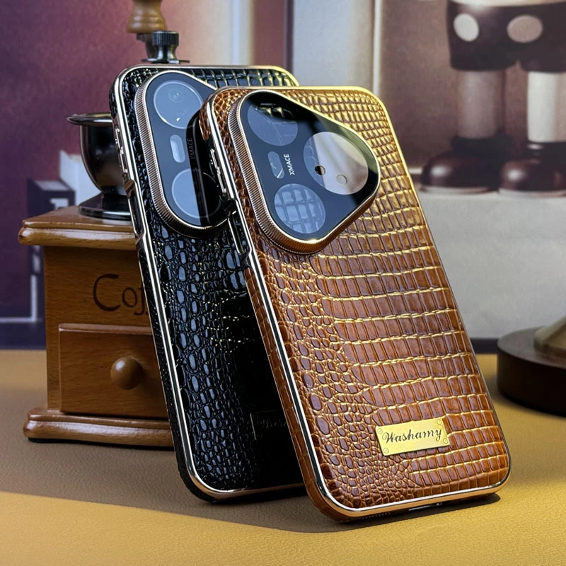 适用华为pura80Pro手机壳新款鳄鱼皮纹Pura70全包防摔高级感外壳