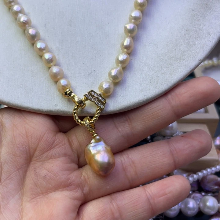 淡水珍珠项链合金