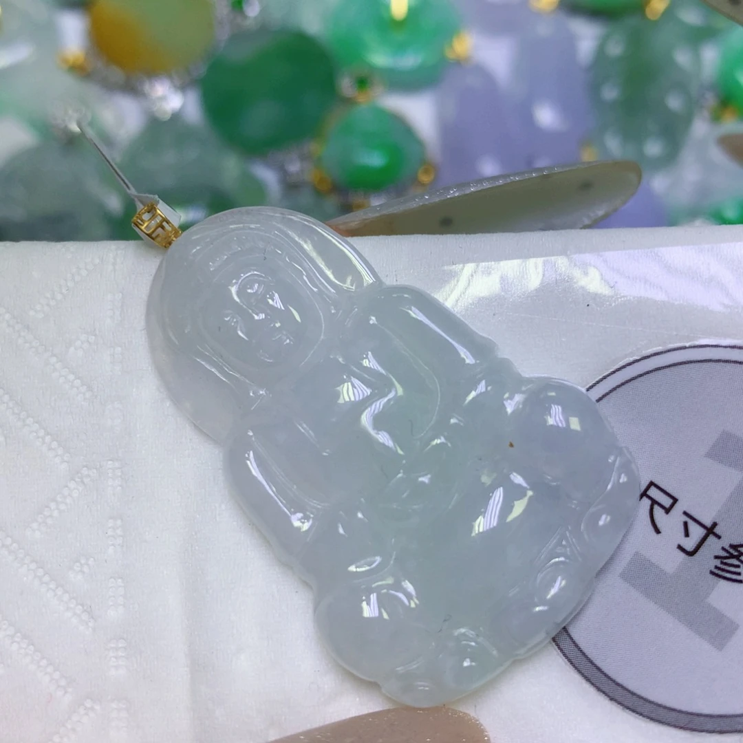 翡翠18K金镶嵌颈饰天然缅甸翡翠a货百元以上9元证书费自理