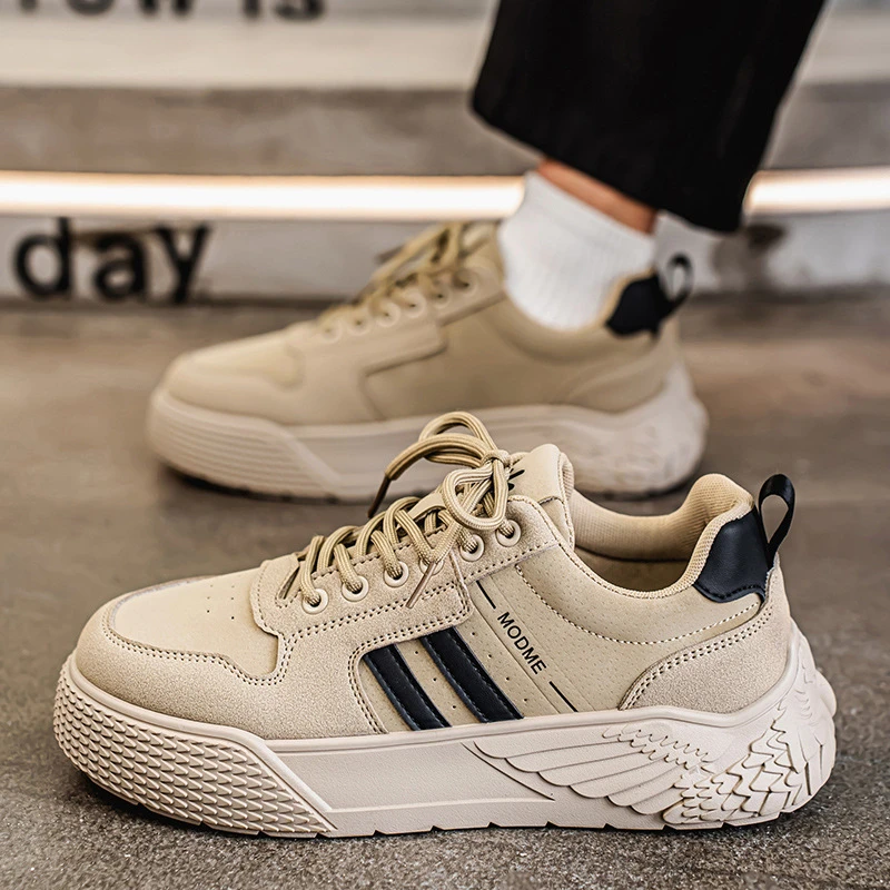 男鞋2024新款秋冬透气黑白熊猫板鞋男款休闲运动厚底防滑潮鞋