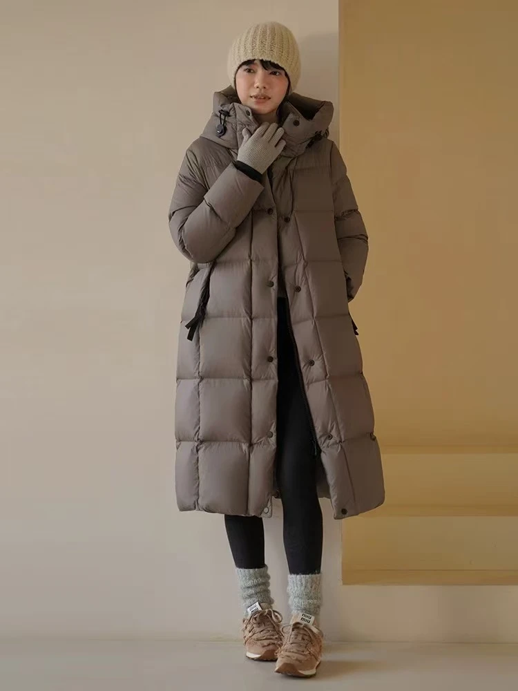 霍梦雪 长款羽绒服 咖色 24286