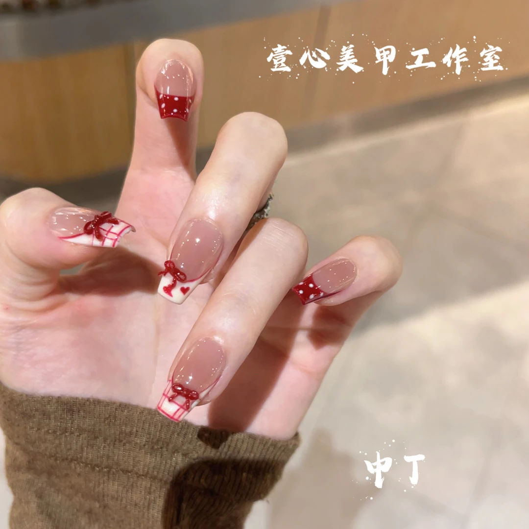 甜心米妮-壹心纯手工穿戴甲 美甲贴片可拆卸假指甲10片装