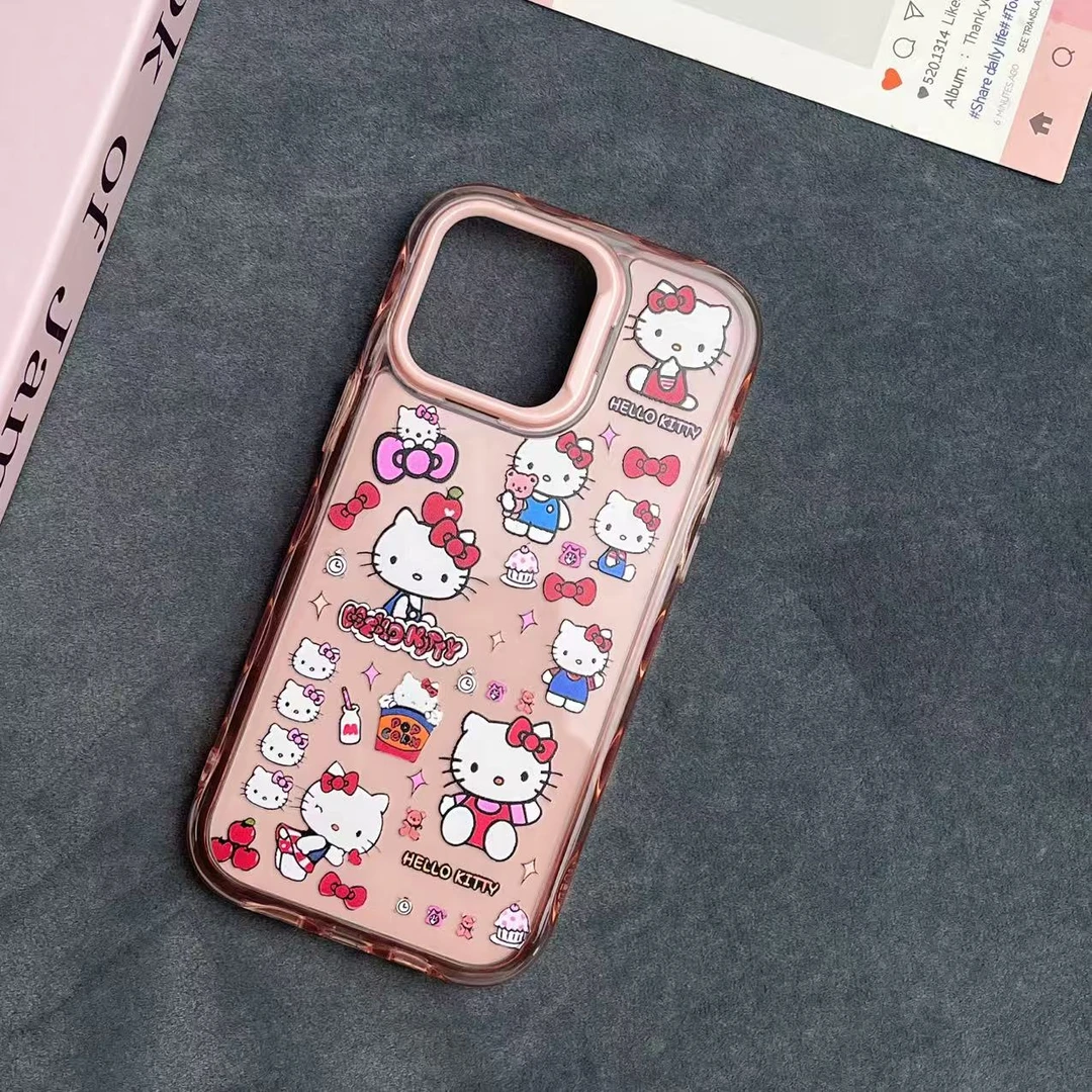 小熊kt猫适用苹果iPhone16promax/15plus/14手机壳卡通13粉色防摔