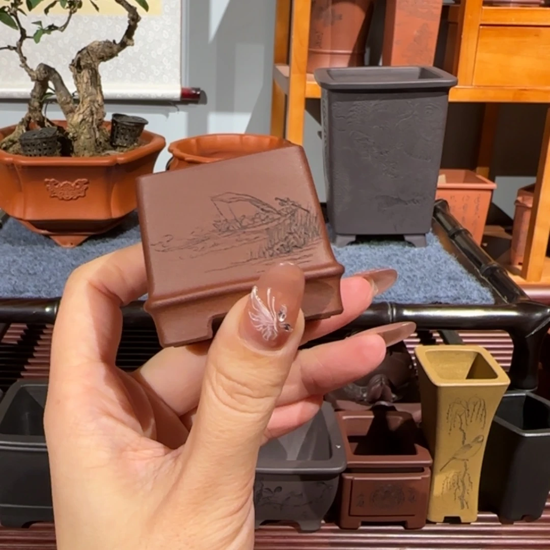 紫砂花盆半手工制作