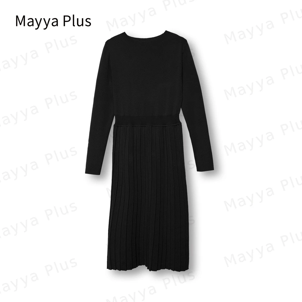 【千金归来】Mayya Plus麦芽定制气质显瘦遮肉风琴褶连衣裙32346558