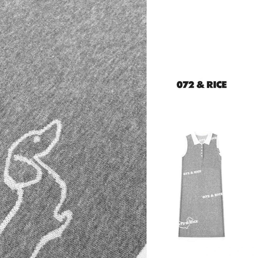 072 & RICE【夏梦裙】亚麻+莱赛尔 翻领无袖针织连衣裙 32SJ109