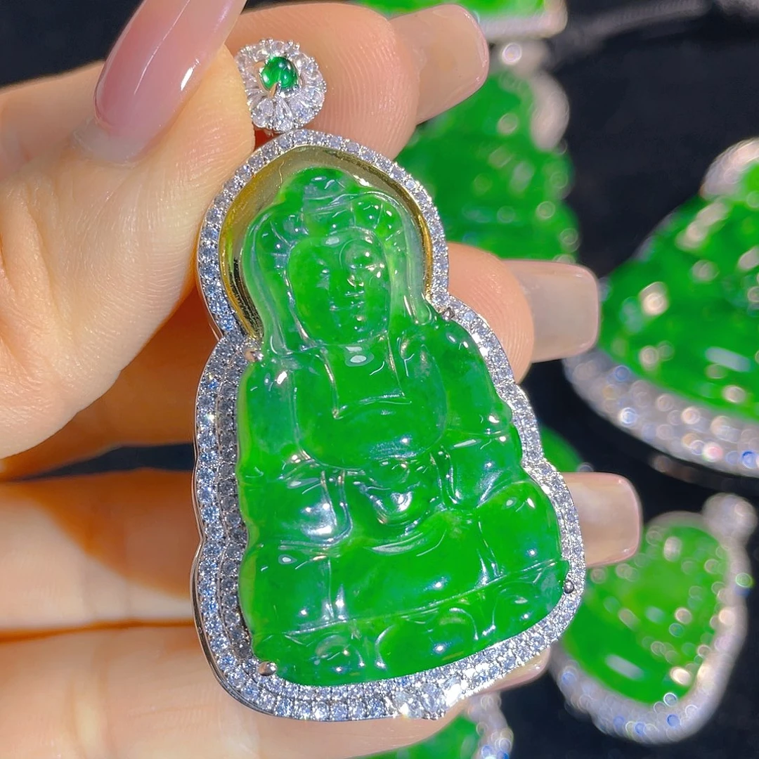 翡翠未镶嵌颈饰天然