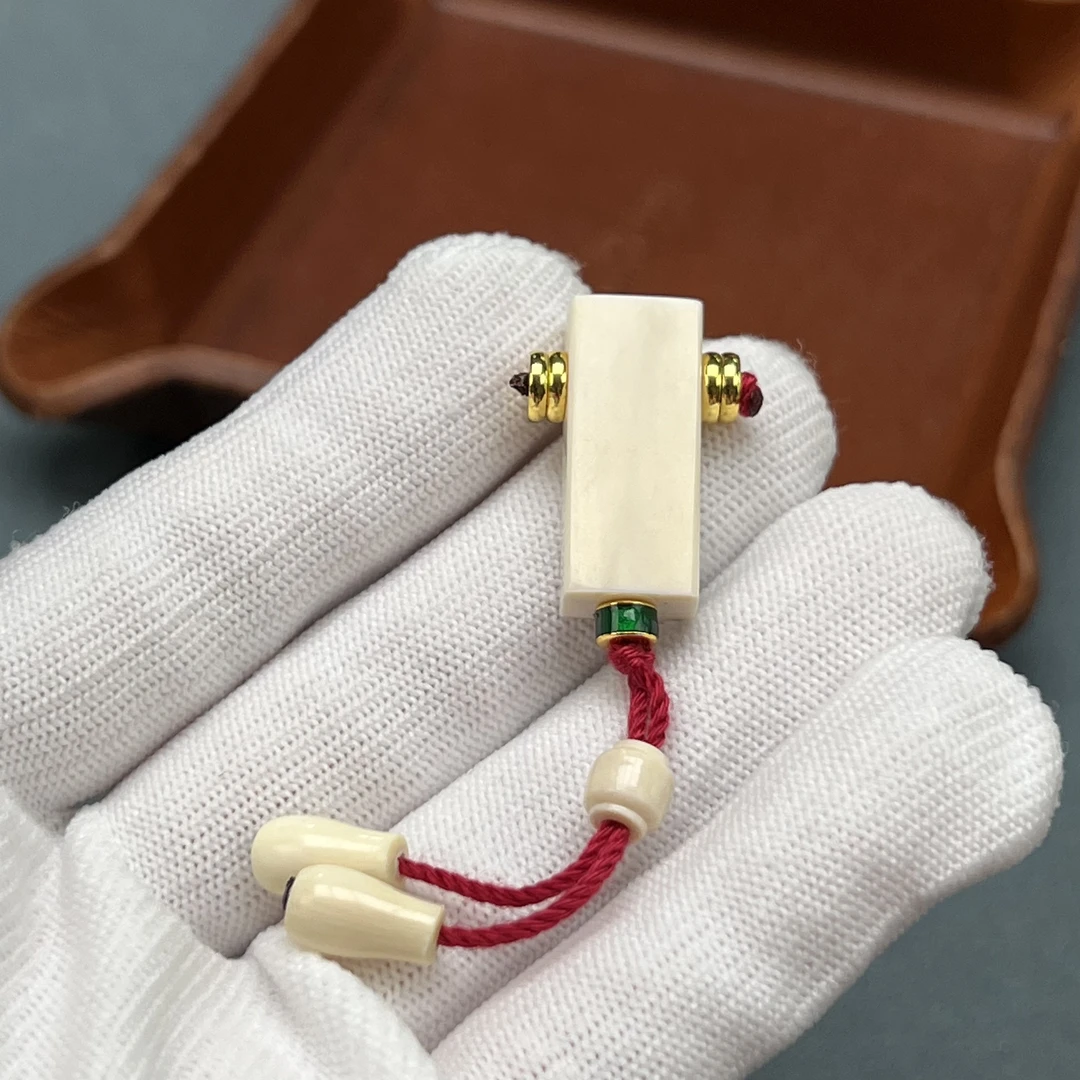 D3516天然猛犸牙 一字三通套装10.9x25.3mm支持鉴定 假一罚四