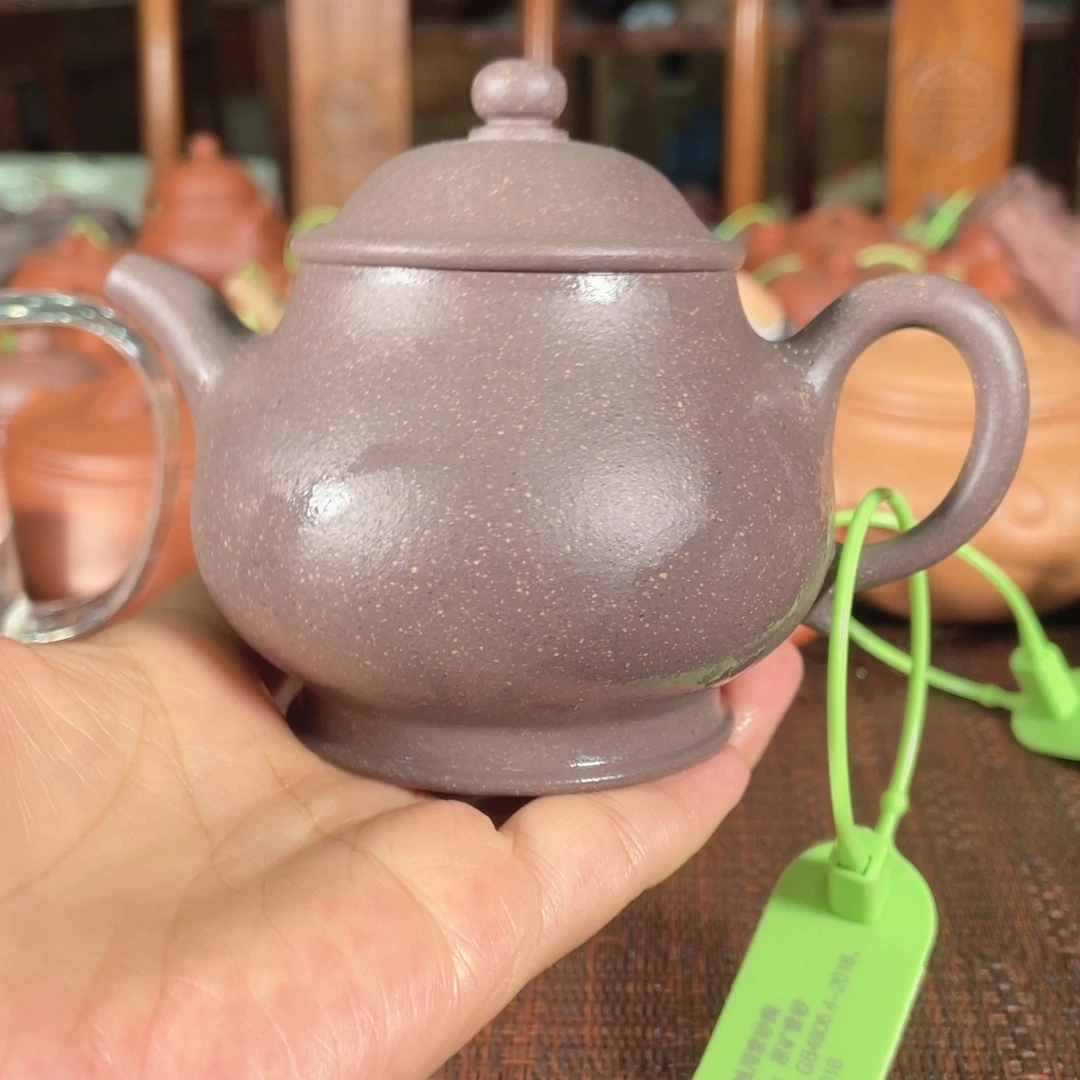 茶壶紫砂原矿紫砂壶紫泥潘壶