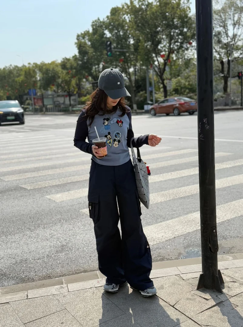 设计师品牌~2025年夏季新款高腰甜酷风休闲宽松百搭工装裤长裤