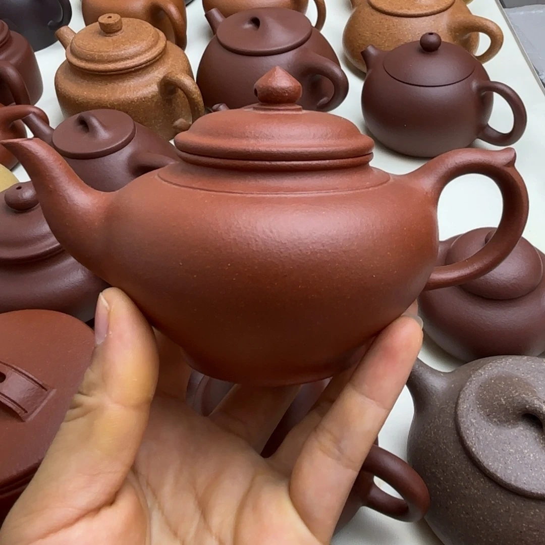 双***粮茶壶紫砂红降坡笑樱200cc微瑕
