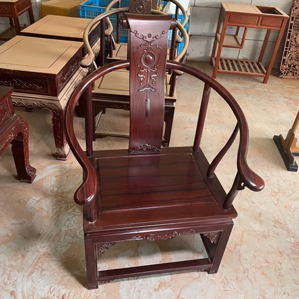 老挝红酸枝巴里黄檀圈椅皇宫椅全榫卯结构免安装中式家具