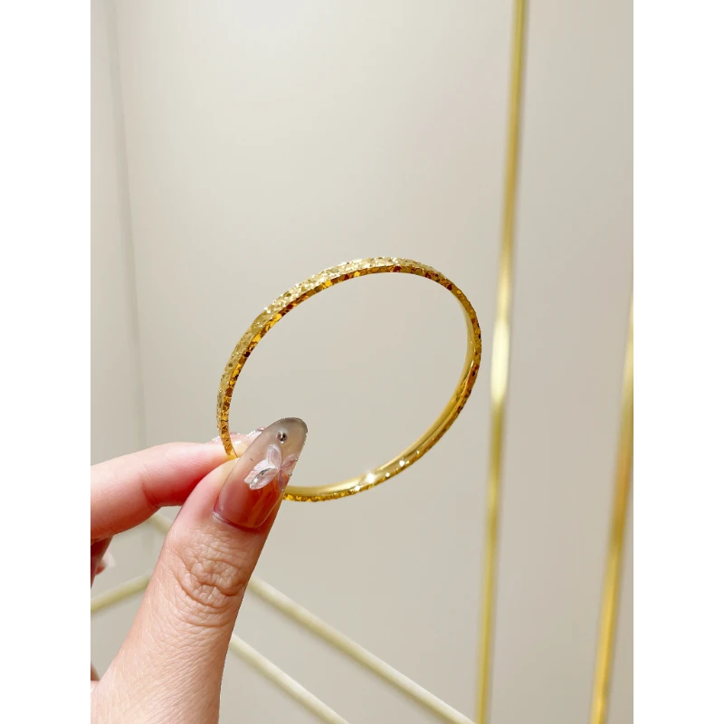 NANSHE南奢 新中式国风碎冰冰窄版复古手镯 L877