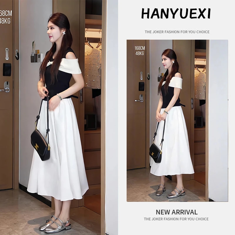 【现货】夏季一整套女装2025年新款韩版时尚无袖上衣半身裙两件套