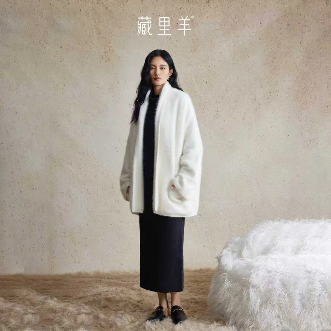 藏里羊【北美小动物毛毛】“冰岛来信”贝贝白重磅浴袍外套M1779