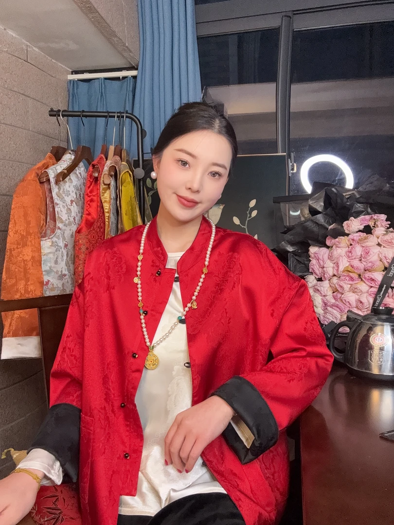 CHUNTIAN/李李国风【画织】新中式国织锦提花双面穿外套