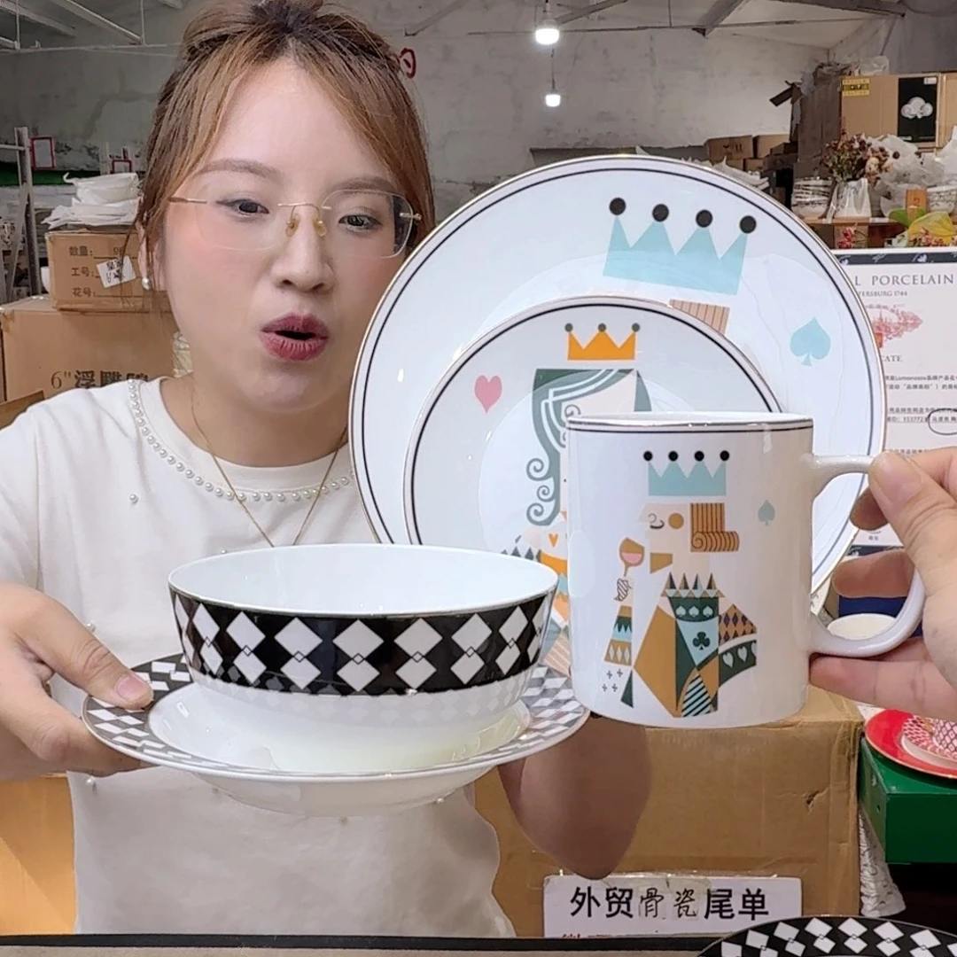 瓷五件套高骨外贸骨瓷