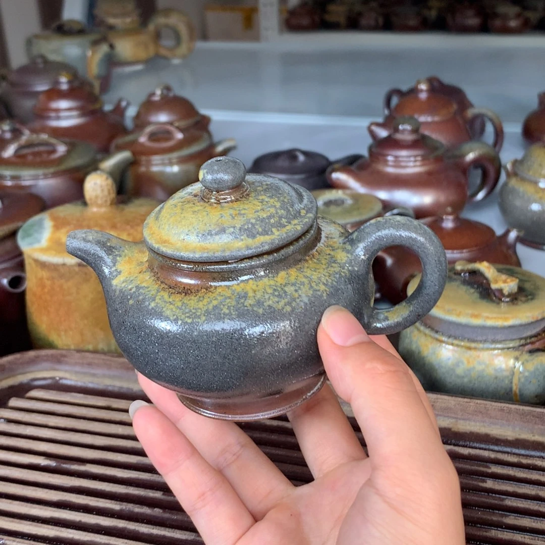 茶壶紫砂纯自然柴烧