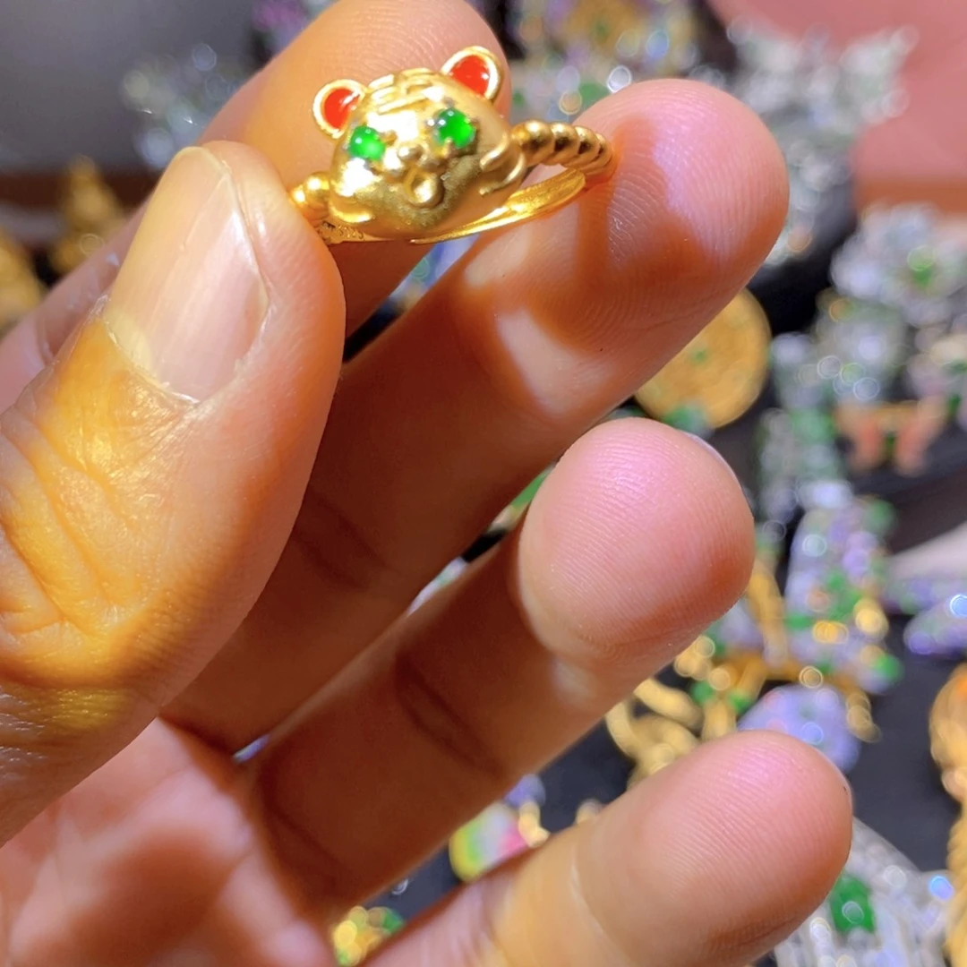 吊坠(不含链)银S925镶嵌翡翠天然翡翠