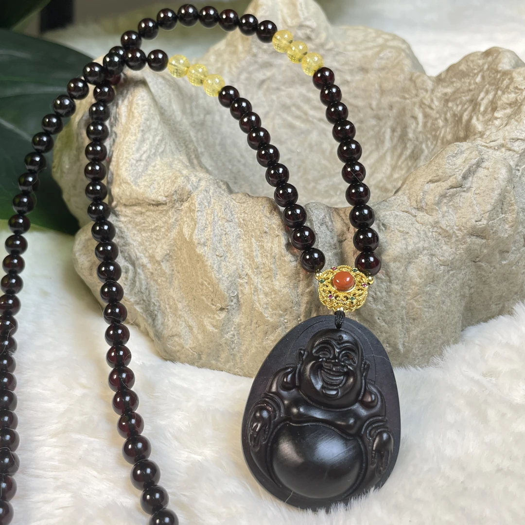 天然缅甸翁珀佛公吊坠项链套链毛衣链男士女士男神女神轻奢百搭