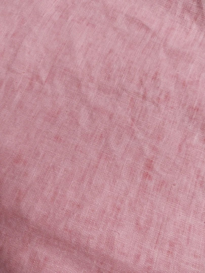 粉色炒色17支纯亚麻面料