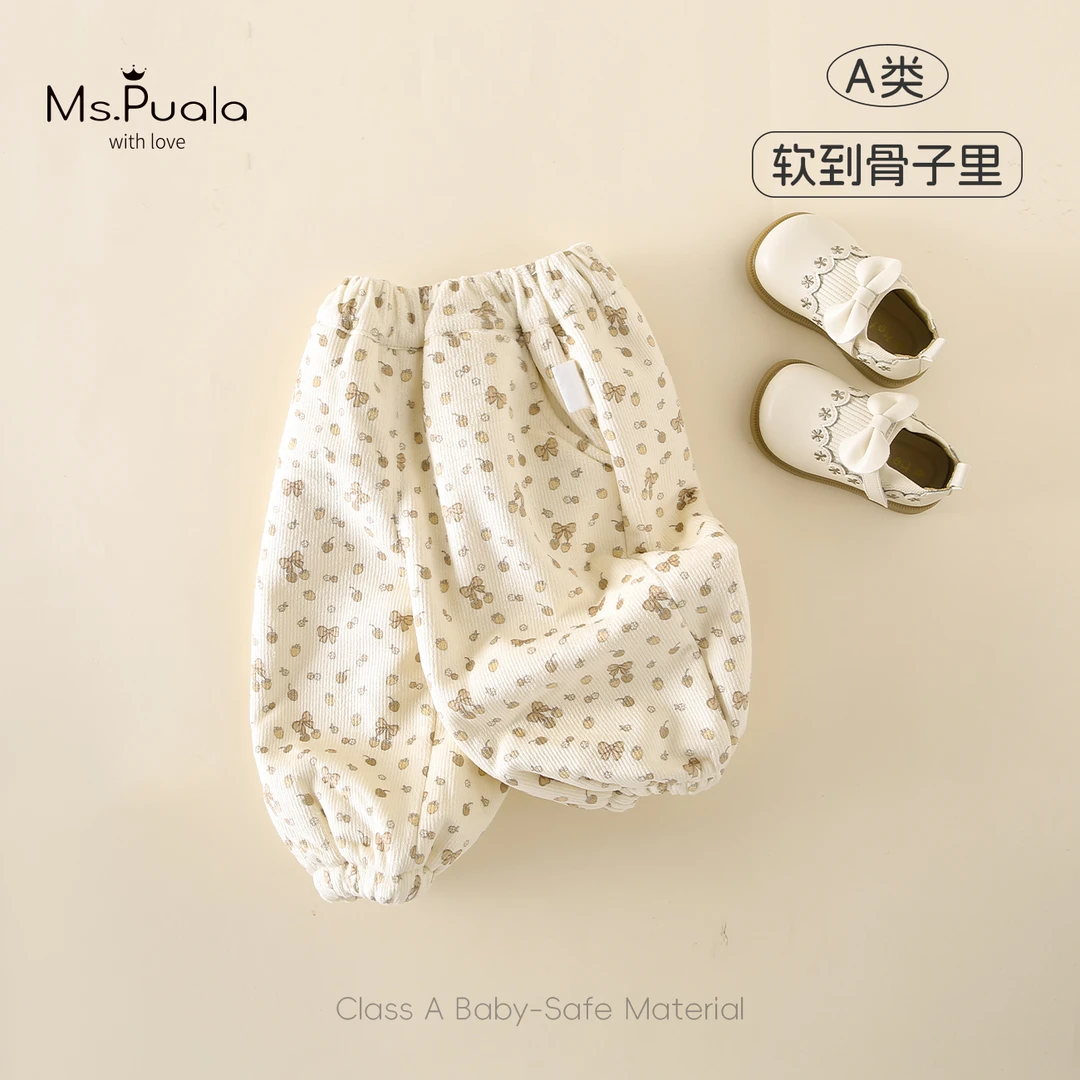 【Ms.Puala】婴幼童女宝宝秋冬休闲舒适加绒百搭长裤-MD325