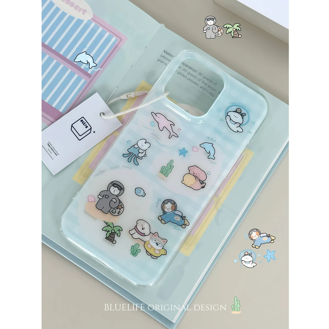 BLUELIFE夏日格子岛屿适用iPhone17Promax苹果手机壳16P双层亮面