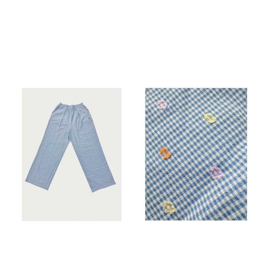 MAINRAY-「彩色糖豆」多巴胺黄色波点长裤夏季宽松阔腿休闲拖地长裤