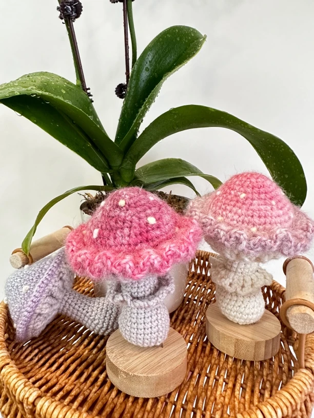 可爱纯手工毛线钩织发夹针织手工编织玩偶花束挂件新款毛线玩偶