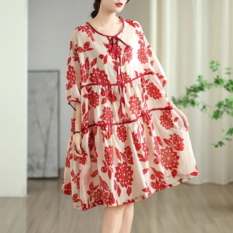 小清新文艺大码设计感百搭休闲娃娃裙加肥加大宽松遮肚藏肉连衣裙