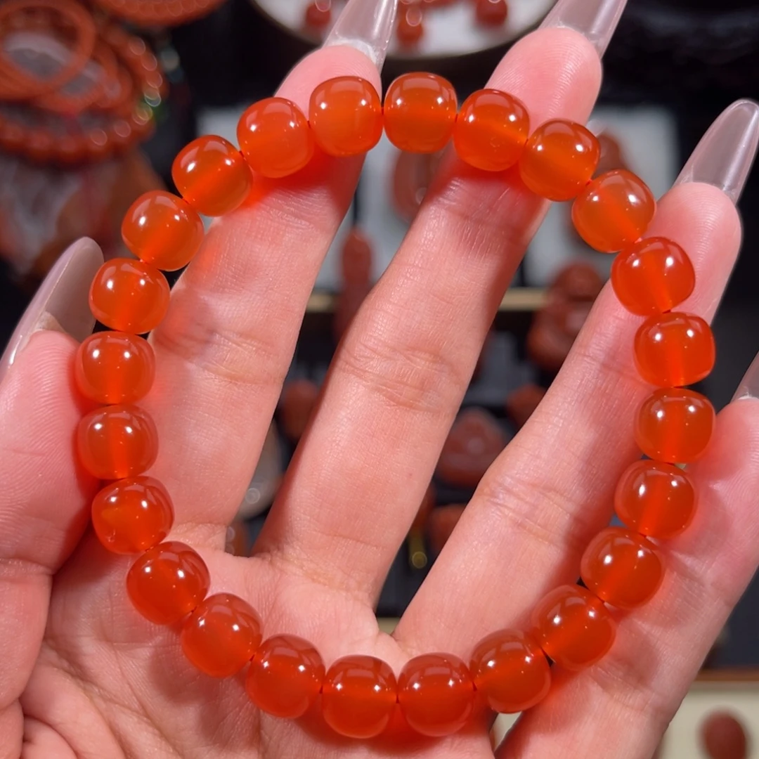 南红玛瑙未镶嵌老形手串9左右