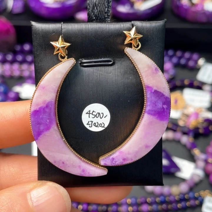 苏纪石（舒俱来）耳坠18K金镶嵌