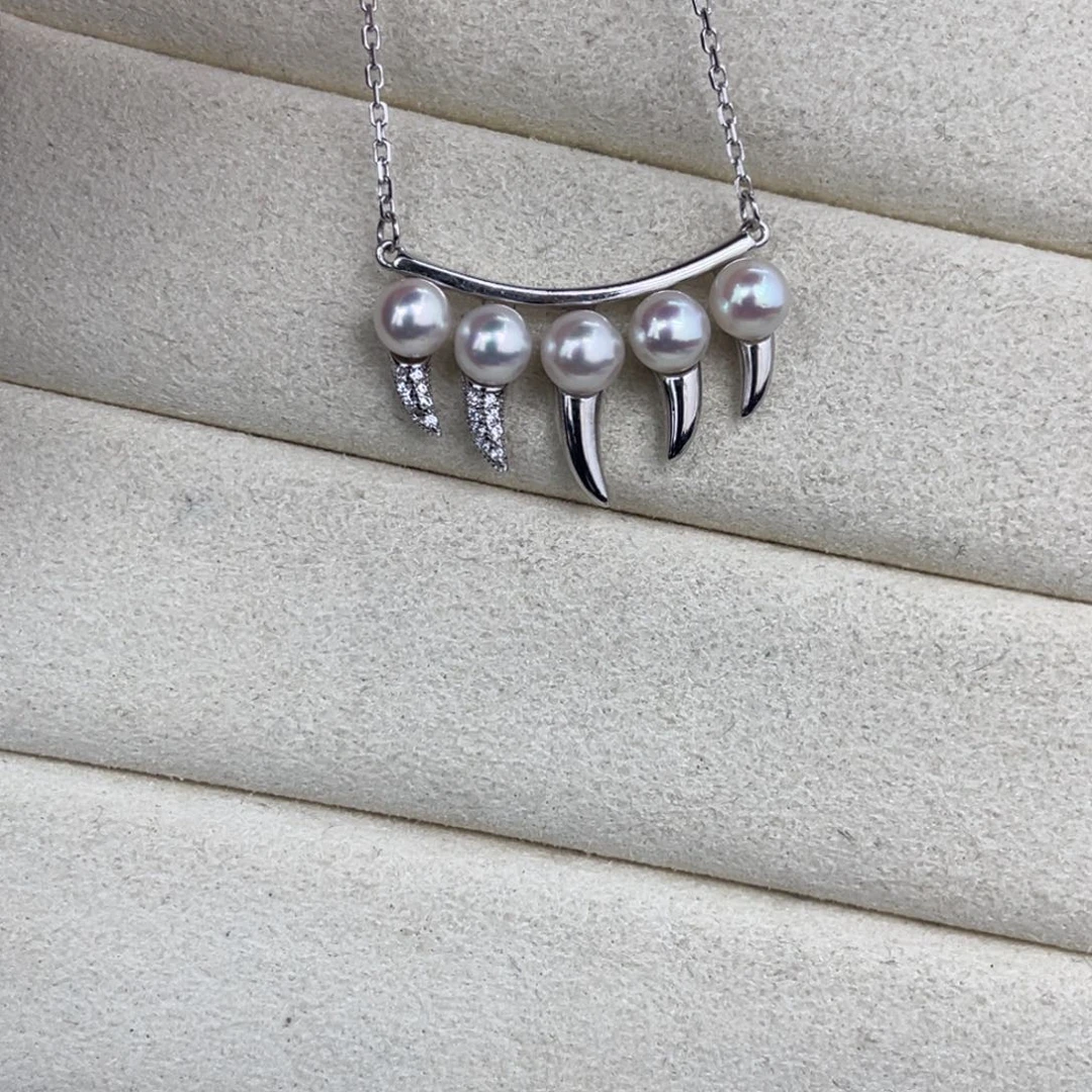 海水珍珠银S925镶嵌颈饰