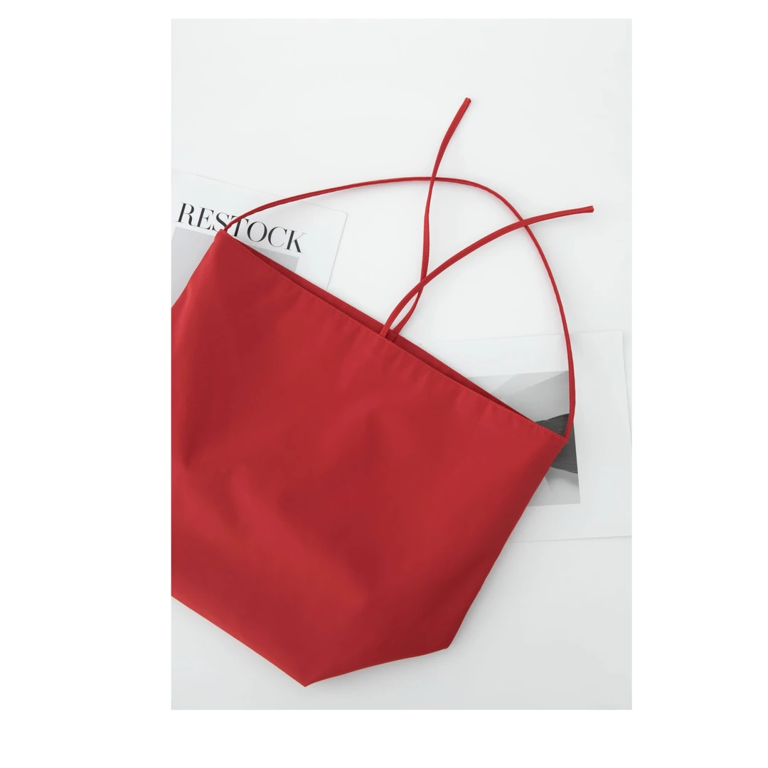 《老贝优选》柔尼龙布敞口系带水桶托特包单肩包DD3F1321