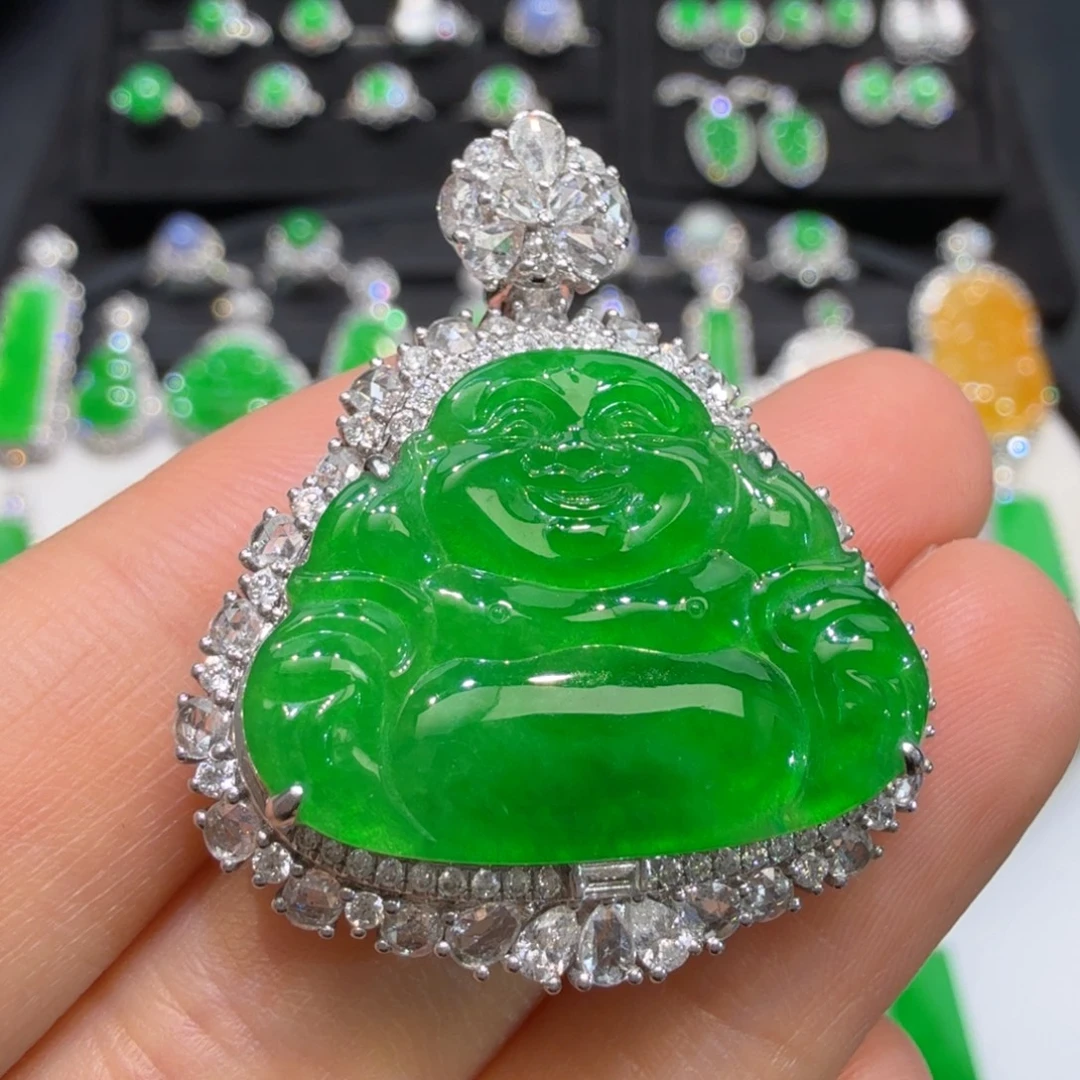 翡翠18K金镶嵌颈饰收到货48小时鉴赏期