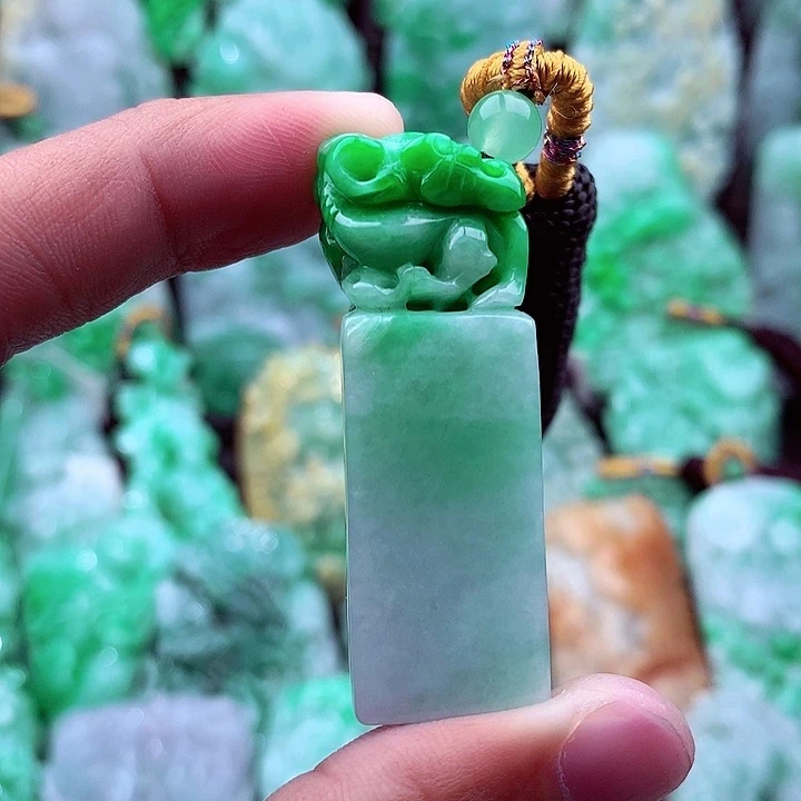 天然A货翡翠印章