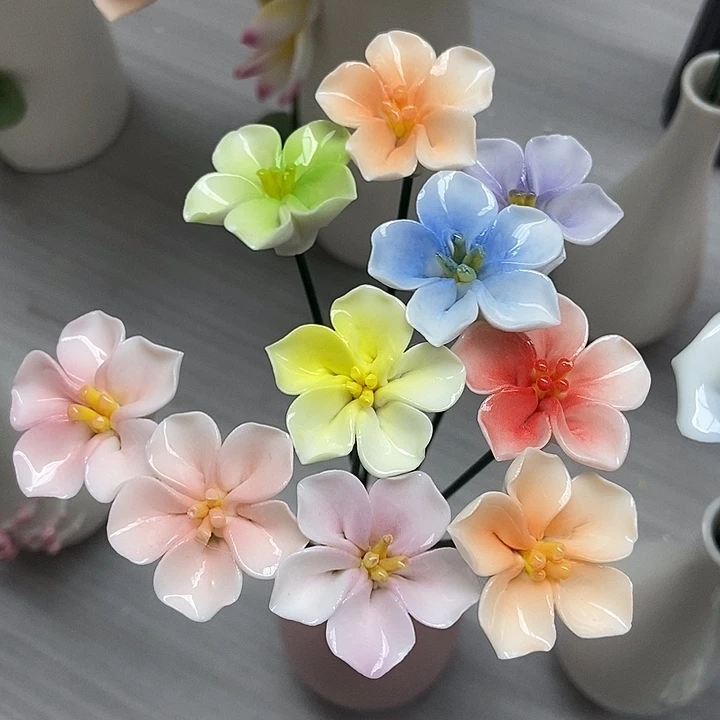 陶瓷纯手工捏花设计