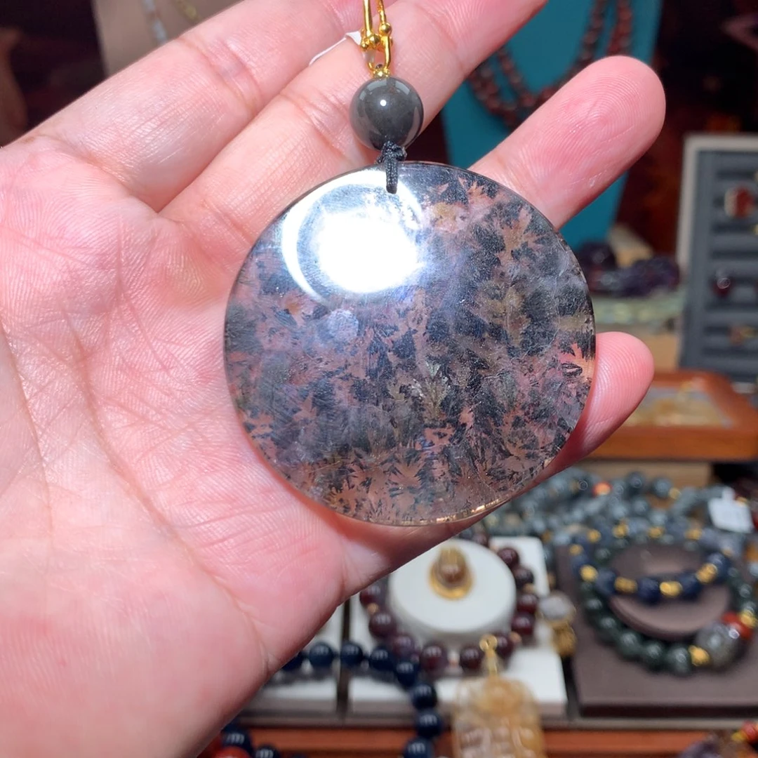 J***n未镶嵌水晶珠宝半成品黑羽极光吊坠