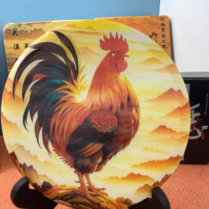 石材公鸡摆件真美