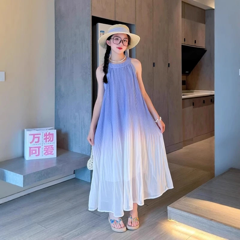 女童连衣裙夏2025新款女大童夏季公主吊带裙儿童夏装多巴胺小洋裙