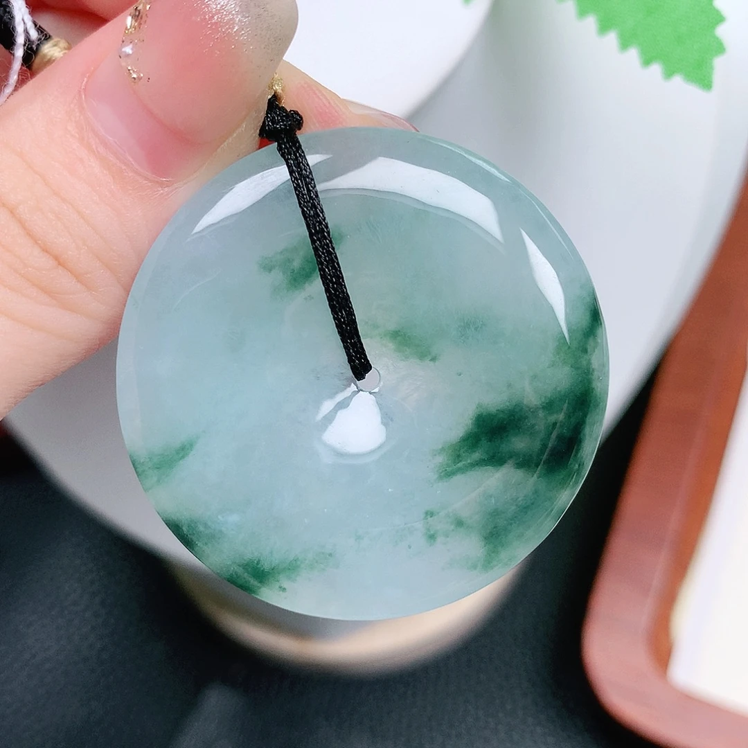 翡翠未镶嵌颈饰平安39.6-5.5