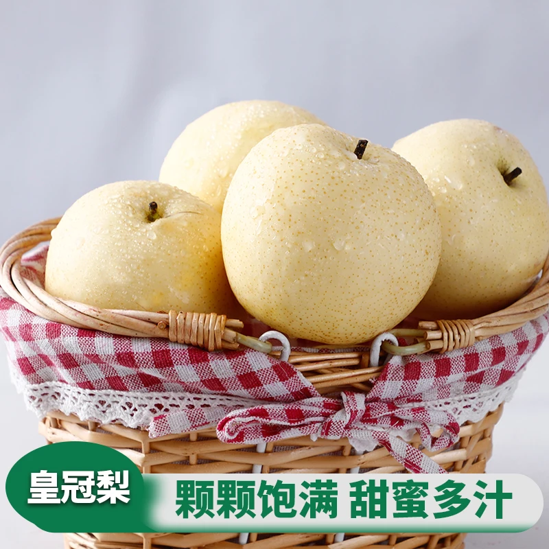 河北皇冠梨正宗梨子整箱批发皇冠梨汁多脆甜酥梨皮薄无渣