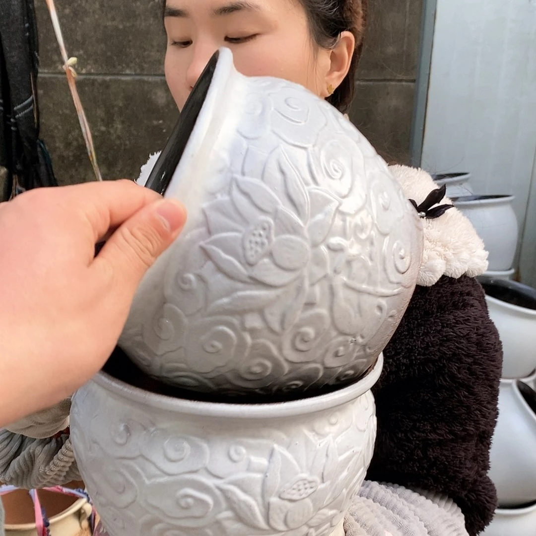 紫砂花盆瑕疵口20高16