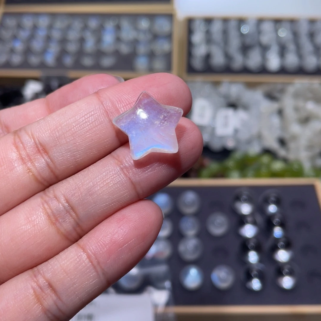 月光石未镶嵌裸石雨****蓝月光星星
