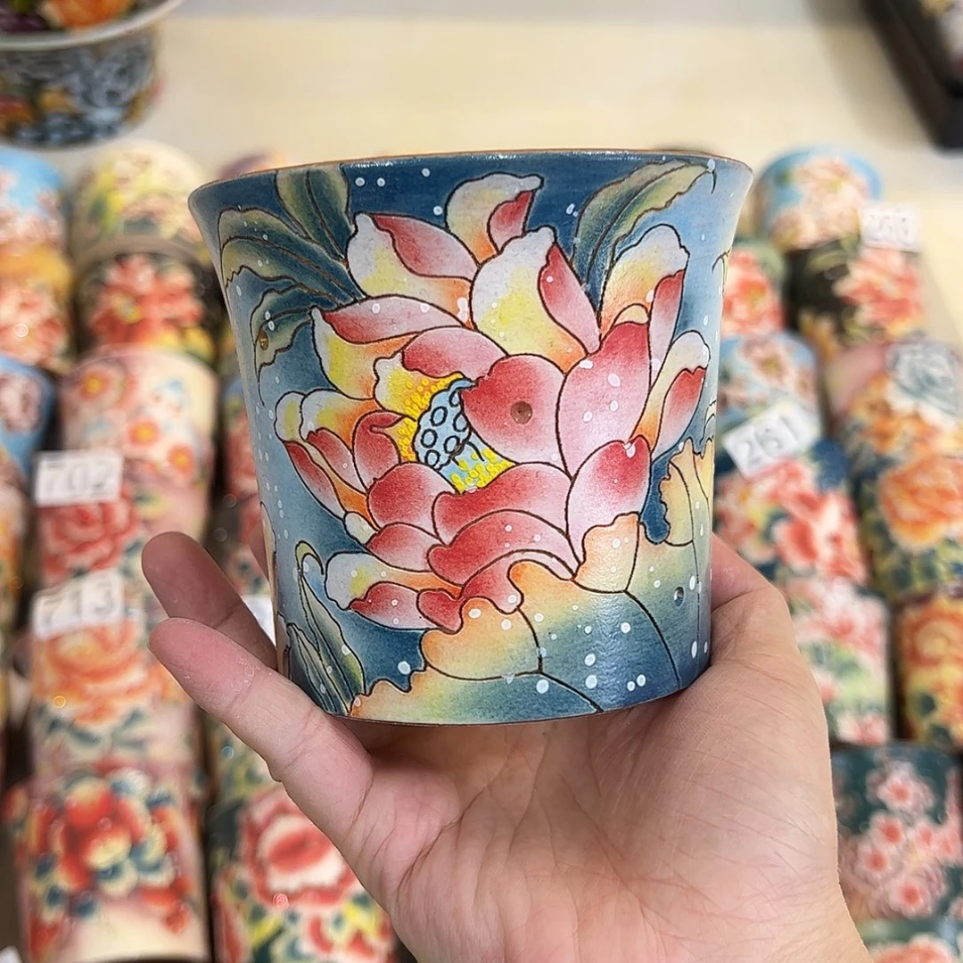 景德镇炫彩手绘口10.5高10