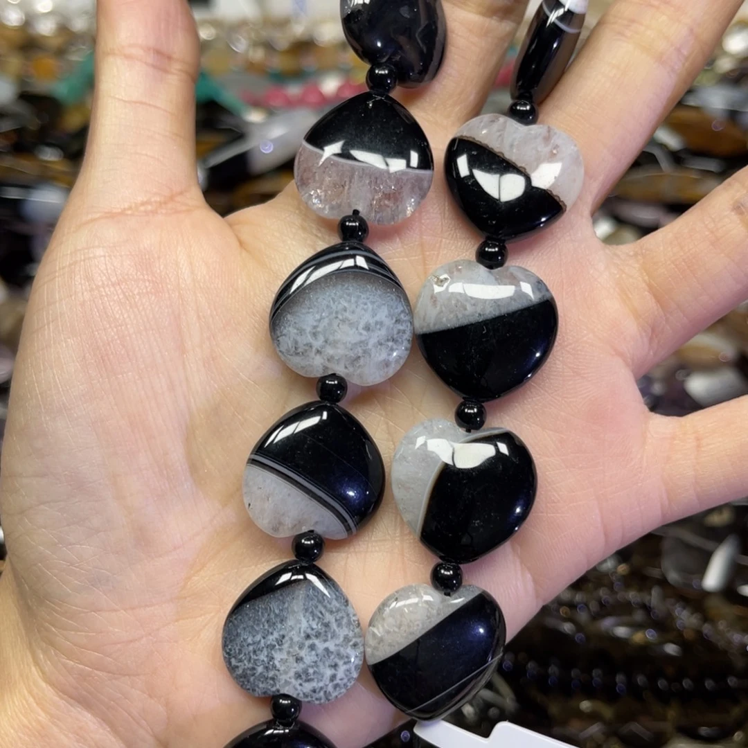 玛瑙/玉髓散珠天然水晶玛瑙卡20长条38厘米