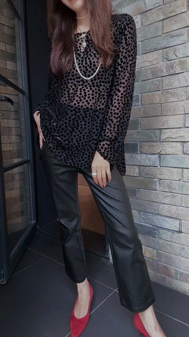 DEDM•STUDIO/气质精致感显瘦百搭显瘦九分皮裤2508KZ/QQ69505