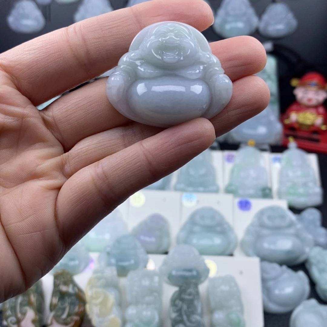 翡翠未镶嵌颈饰31尺寸佛公厚装